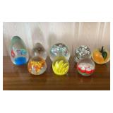 Group of Art Glass Paperweights, 2.5"-4.5"h