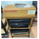 Rolling Cart with DVD and VCR Player Contents