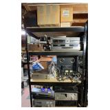 Contents of Shelf: Audio/Visual Components, Reel to Reel, Cords, Etc.