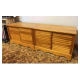Pair of Pine Benches, Sliding Doors in Front, 26"x15"x18"h Each