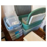 Group of Plastic Storage Totes