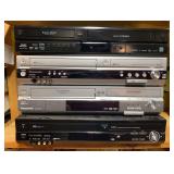 (4) VCR/DVD Recorders, Panasonic and JVC