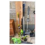 Group of Battery Powered and Electric Lawn Tools