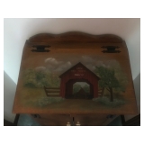 Painted Wood Bin