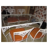 Iron & Glass Table & Chairs