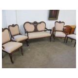 Carved Settee & Chairs