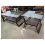 Glass & Wood Coffee & End Table