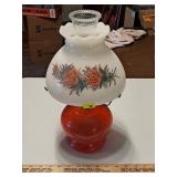 Oil Lamp w/ Printed Globe