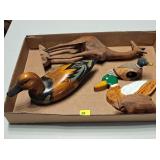 Assorted Carvings, Ducks, Giraffe