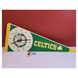 Vintage 1987 Boston Celtics Pennant Clock (Metal)