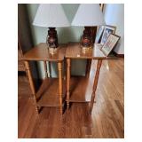 Pair Nightstands & Lamps