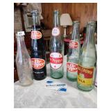 Vintage Dr. Pepper & Royal Crown Cola Bottles