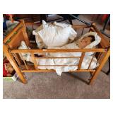 Vintage Toy Crib & Doll