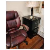 Auction Lot Office Chair, Lamp File Cabinet