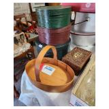 Shaker Wood Basket & Decor Boxes