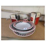 Coca-Cola Plate, Bowls, Napkin Dispensers