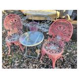 Cast Alum Chairs & Pair Tables