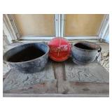 Vintage Enamel Pan, Iron Pot & Coca-Cola Therm