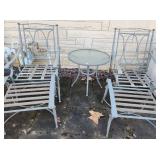 Patio Chairs w/ Ottomans & Table