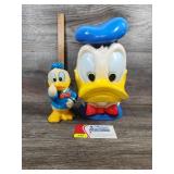 Donald Duck Bank w/ Stopper & Vintage Donald Duck