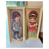 Vintage Big Eyes Boy & Flower Girl by Ozz Franca