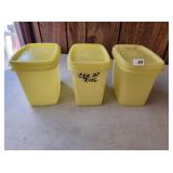 Vintage Tupperware Yellow Shelf Saver Cannisters