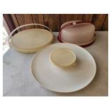 Vintage Tupperware Relish Trays & Cake Carrier
