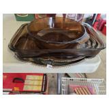 Casserole & Cake Dishes w/ Siler Plated Platters