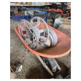Wheelbarrow w/Alum Edging & Hose Reel