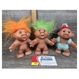 Vintage 1986 Thomas Dam Design Troll Doll Trio