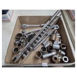 1/2" Breaker Bar,  3/8" Ratchet & Assorted Sockets