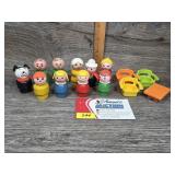 Vintage Wood Fisher Price Little People Lot