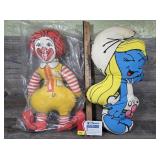 Vintage Smurf & Ronald McDonald Plush