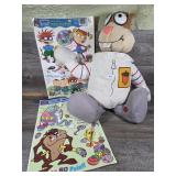 Assorted Plush Lot   & Window Clings