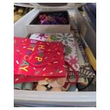 Tub of Christmas Bags, Ribbon & More