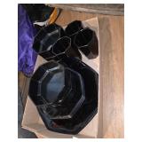 Vintage Arcoroc Black Glass