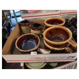 Brown Drip Glaze Soup Mugs