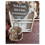 Plate Shelf, Basket Caddy. & Wedding Sign