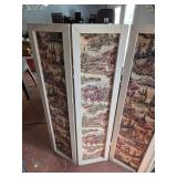 Folding Frame Tapestry Room Divider (4 Panels)