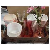 Milk Glass Vases & More