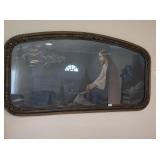 Antique Framed Christ on Mount Olives 32"x16"