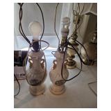 George & Martha Washington Porcelain Table Lamps