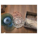Basket Weave Pedestal Compote, Egg Plate & More