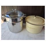 Stock Pot & Steamer w/ Lid, Enamel Stock Pot