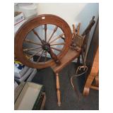 Antique Wood Spinning Wheel
