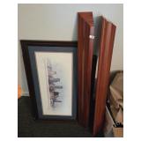 Flush Mount Wall Shelfs & Framed Picture