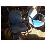 Mid Century Metal Clamshell-Style Patio Chairs