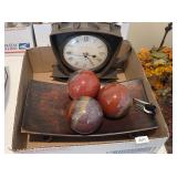 Glass Balls & Tray Decor, Clock