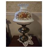 Milk Glass Hurricane Table Lamp