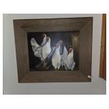 Rustic Framed Chicken Picture